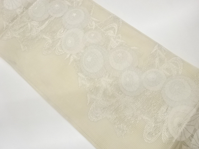 JAPANESE FUKURO OBI FOR SUMMER / WOVEN BANGASA UMBRELLA